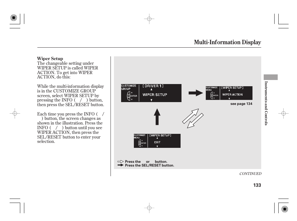 Multi-information display | Acura 2011 RL User Manual | Page 139 / 562