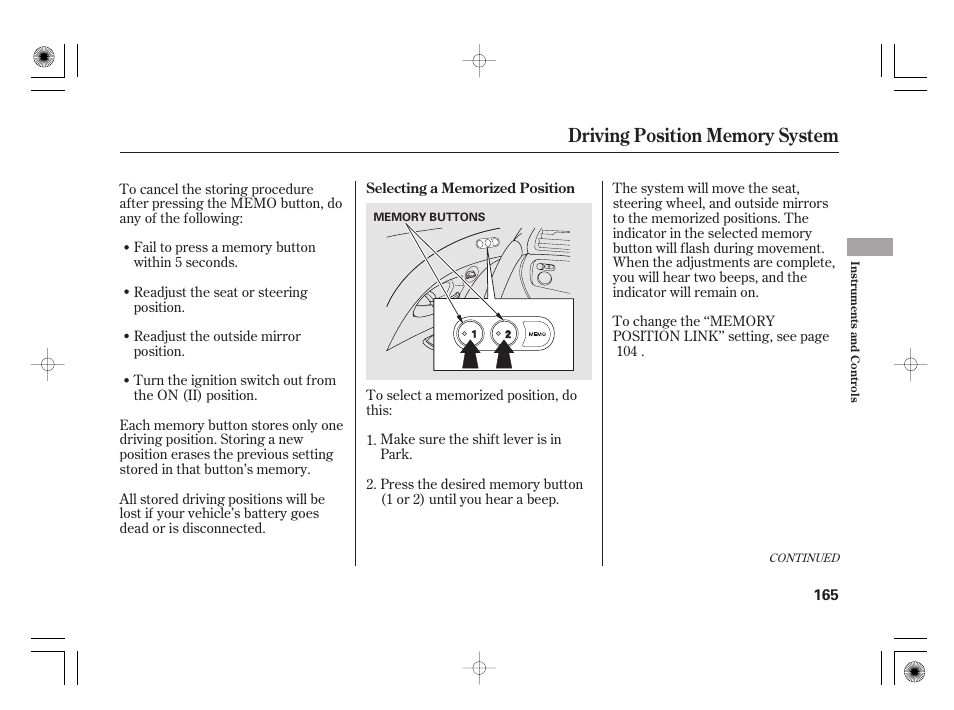 Acura 2011 RL User Manual | Page 171 / 562