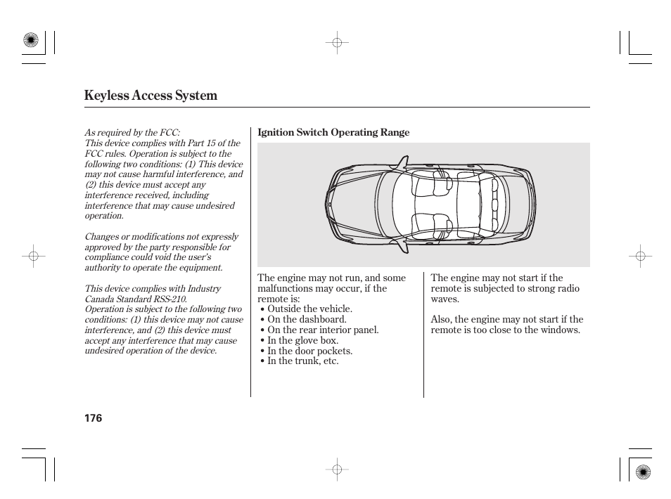 Keyless access system | Acura 2011 RL User Manual | Page 182 / 562