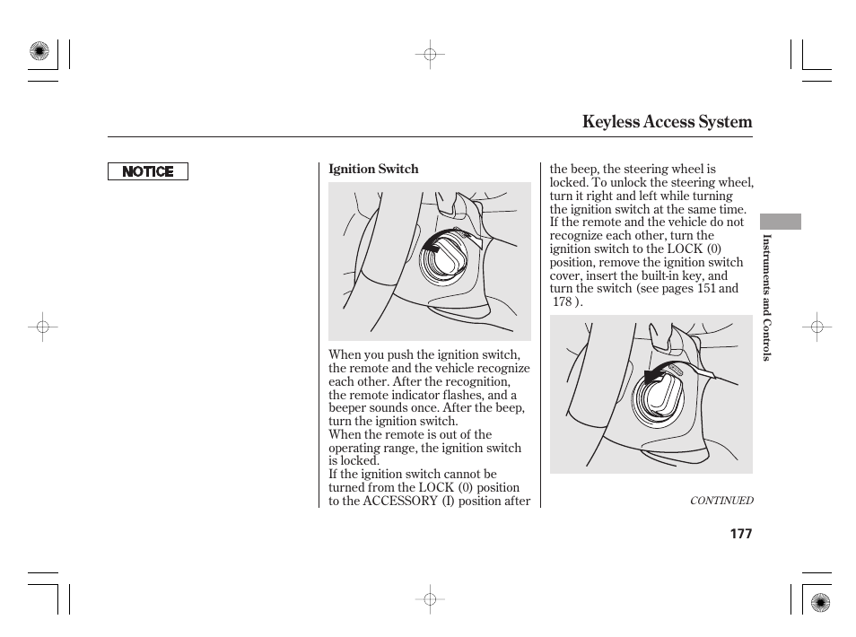Keyless access system | Acura 2011 RL User Manual | Page 183 / 562