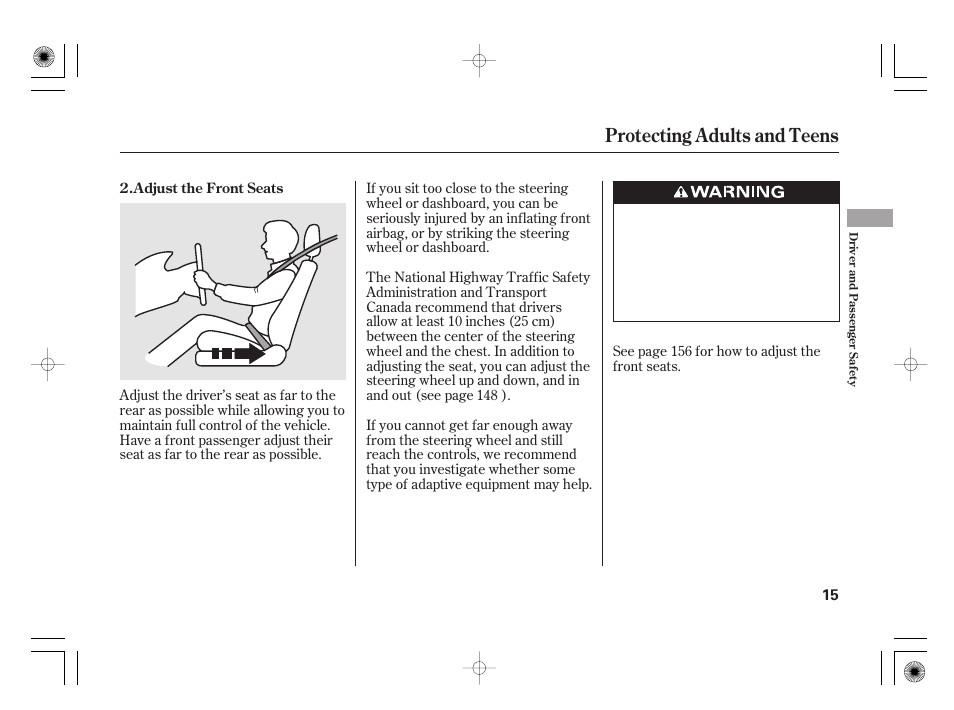 Protecting adults and teens | Acura 2011 RL User Manual | Page 21 / 562