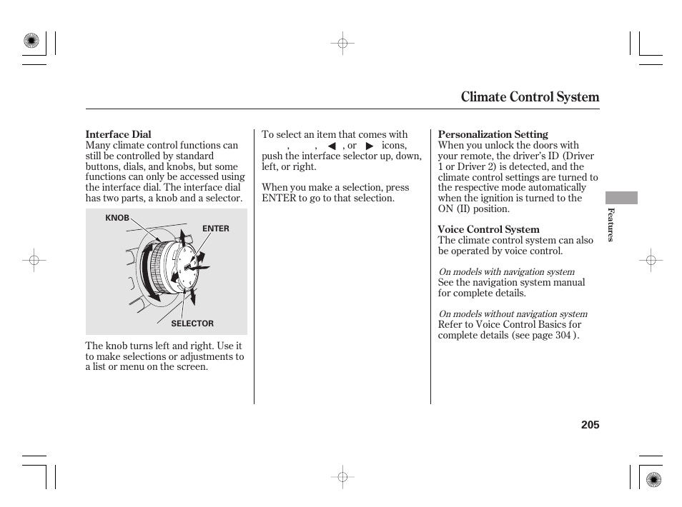 Climate control system | Acura 2011 RL User Manual | Page 211 / 562