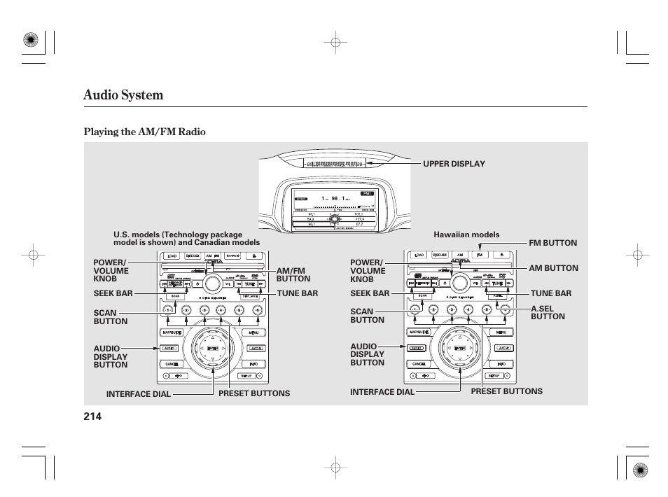 Audio system | Acura 2011 RL User Manual | Page 220 / 562