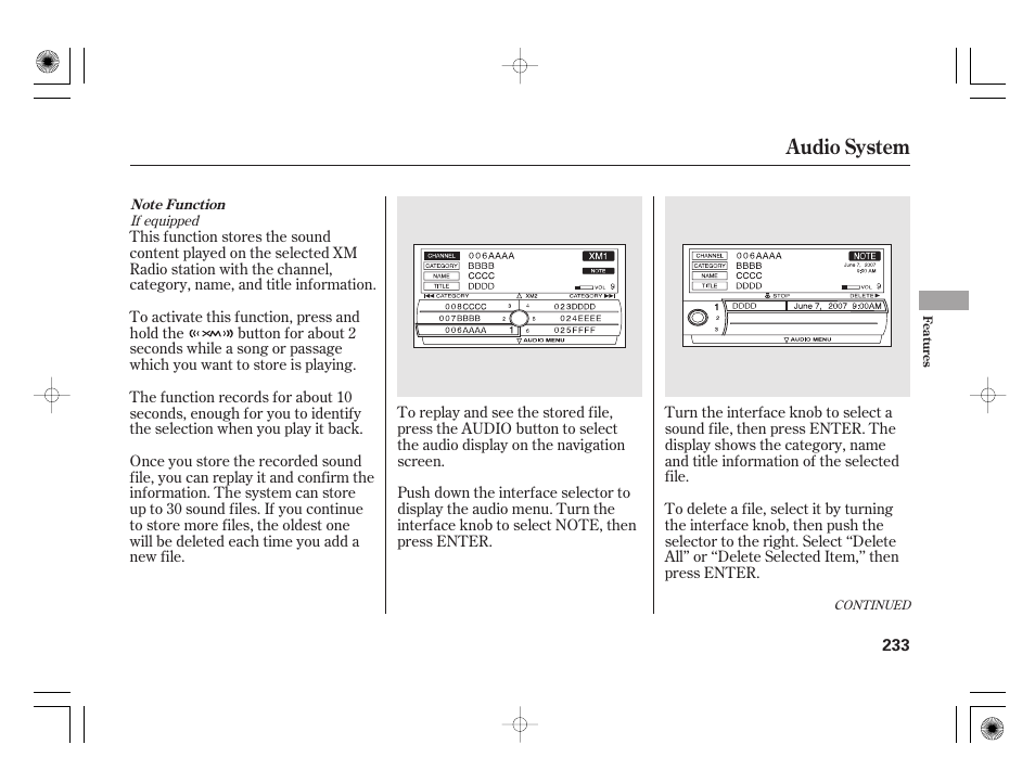 Audio system | Acura 2011 RL User Manual | Page 239 / 562