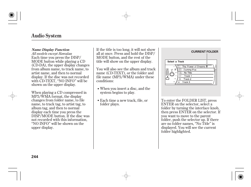 Audio system | Acura 2011 RL User Manual | Page 250 / 562