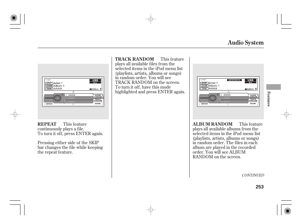 Audio system | Acura 2011 RL User Manual | Page 259 / 562