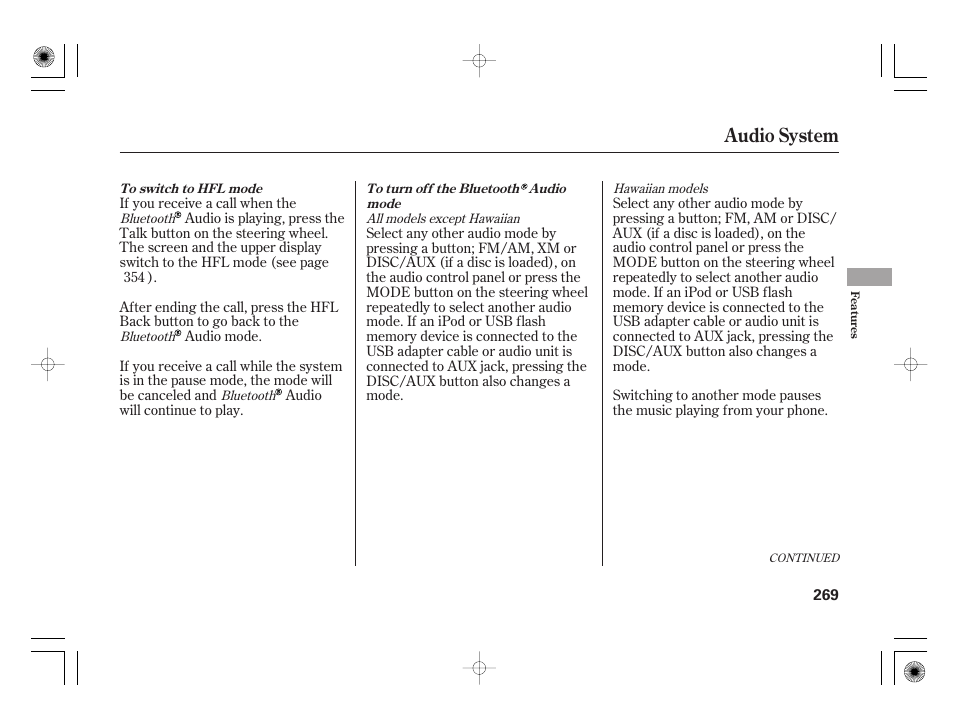 Audio system | Acura 2011 RL User Manual | Page 275 / 562