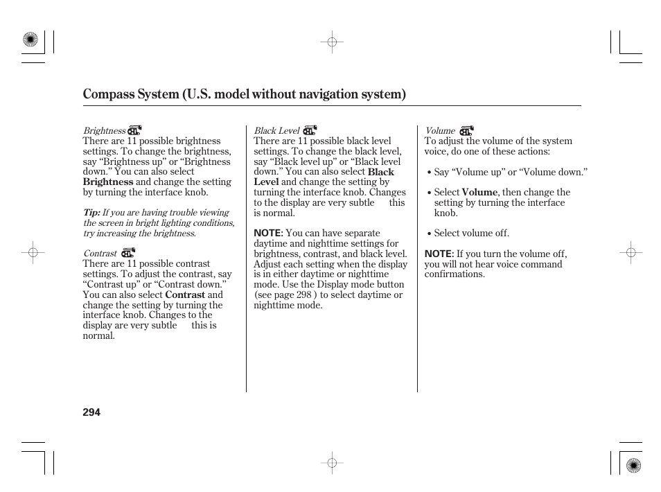 Acura 2011 RL User Manual | Page 300 / 562