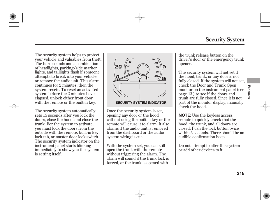 Security system | Acura 2011 RL User Manual | Page 321 / 562