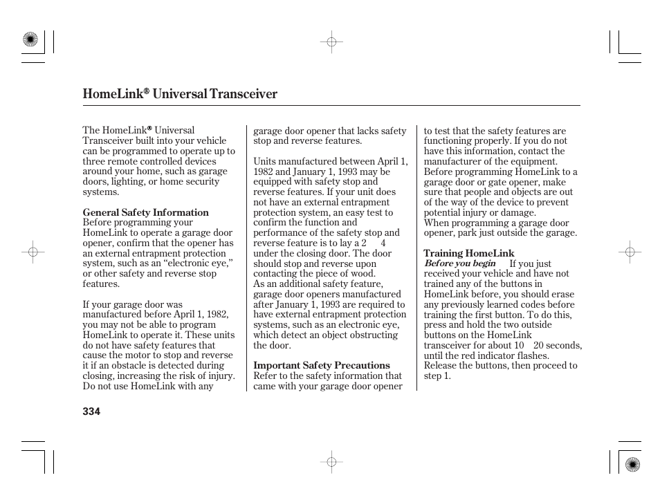 Homelink universal transceiver | Acura 2011 RL User Manual | Page 340 / 562