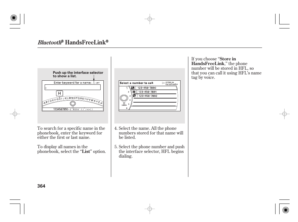 Handsfreelink, Bluetooth | Acura 2011 RL User Manual | Page 370 / 562