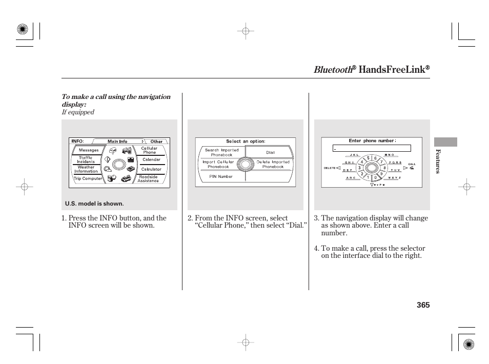 Handsfreelink, Bluetooth | Acura 2011 RL User Manual | Page 371 / 562