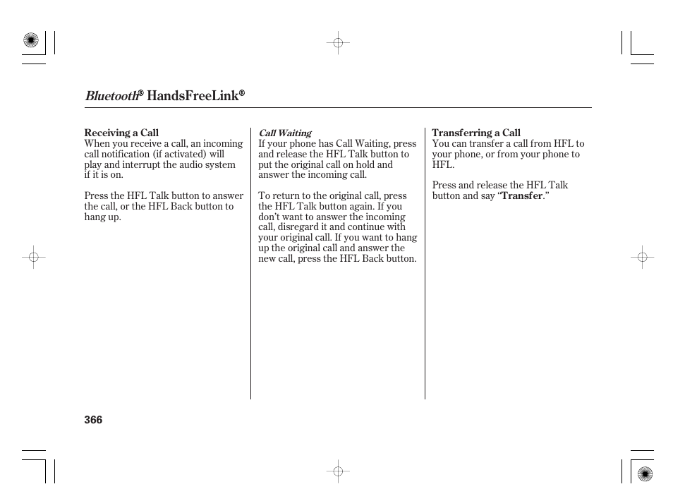 Handsfreelink, Bluetooth | Acura 2011 RL User Manual | Page 372 / 562