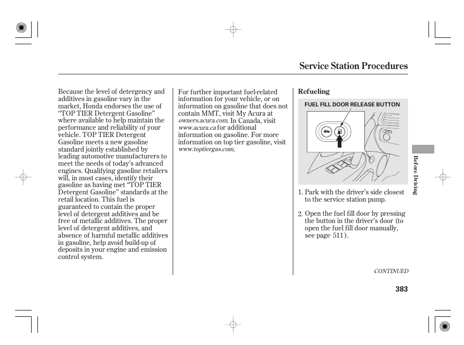 Service station procedures | Acura 2011 RL User Manual | Page 389 / 562