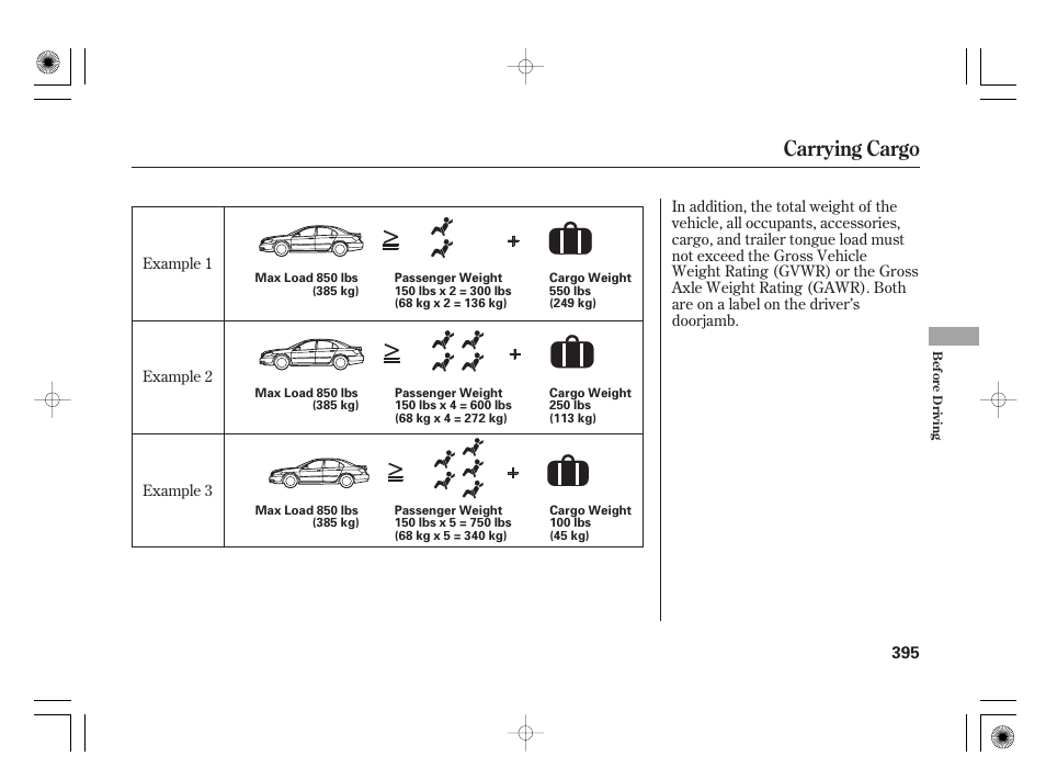 Carrying cargo | Acura 2011 RL User Manual | Page 401 / 562