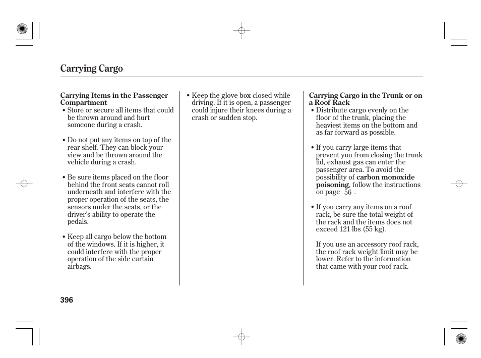 Carrying cargo | Acura 2011 RL User Manual | Page 402 / 562