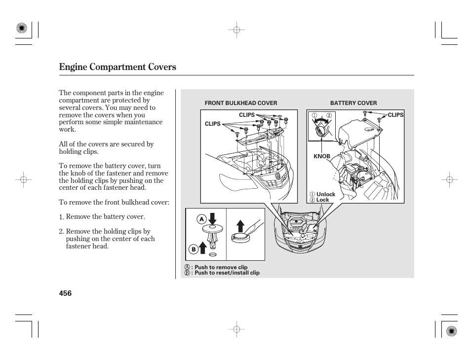 Engine compartment covers | Acura 2011 RL User Manual | Page 462 / 562