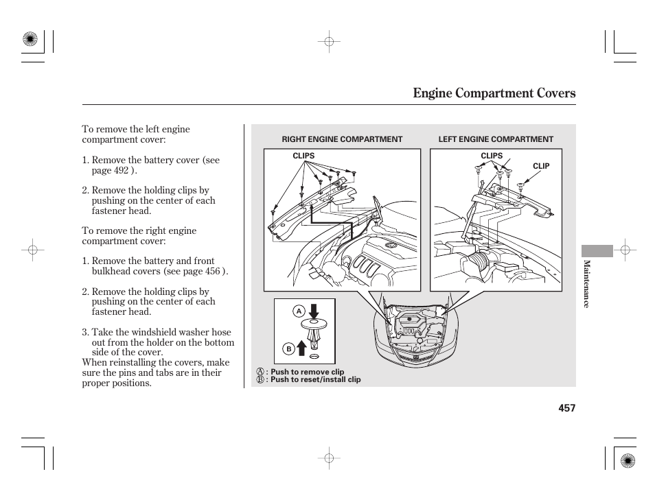 Engine compartment covers | Acura 2011 RL User Manual | Page 463 / 562