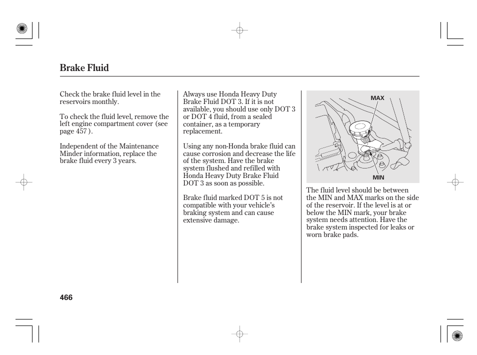 Brake fluid | Acura 2011 RL User Manual | Page 472 / 562