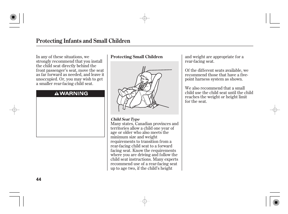 Protecting infants and small children | Acura 2011 RL User Manual | Page 50 / 562