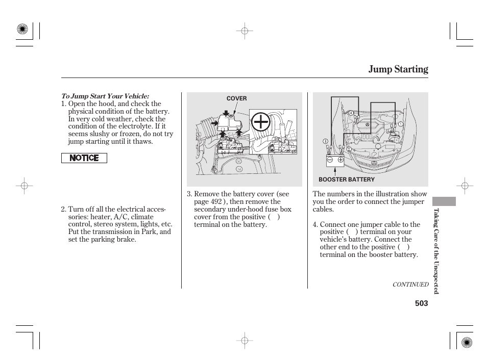 Jump starting | Acura 2011 RL User Manual | Page 509 / 562