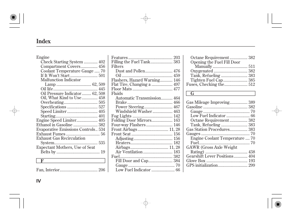 Index | Acura 2011 RL User Manual | Page 554 / 562