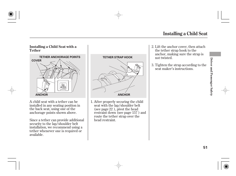 Installing a child seat | Acura 2011 RL User Manual | Page 57 / 562