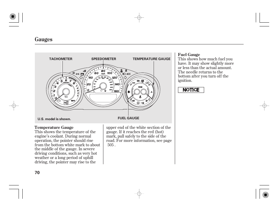 Gauges | Acura 2011 RL User Manual | Page 76 / 562