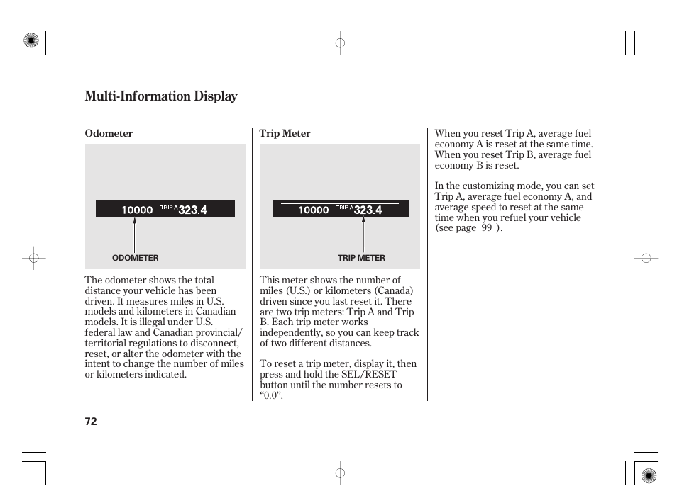 Multi-information display | Acura 2011 RL User Manual | Page 78 / 562