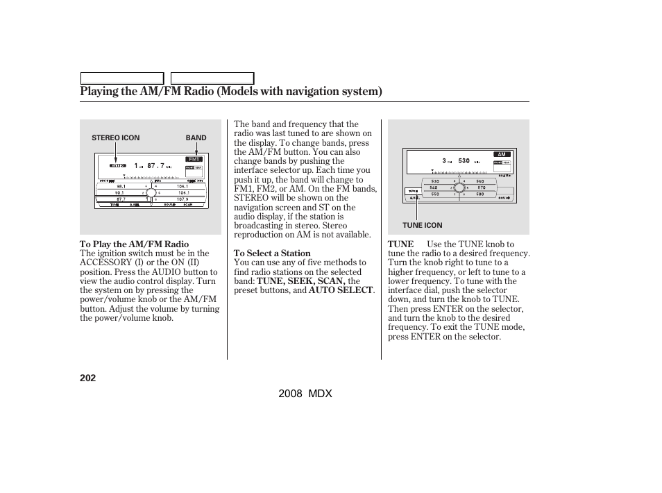 Acura 2008 MDX User Manual | Page 206 / 489
