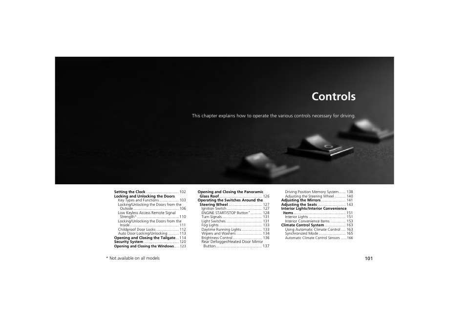Controls | Acura 2012 ZDX User Manual | Page 103 / 370