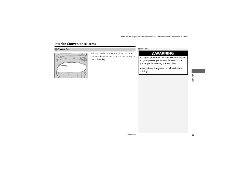 Warning | Acura 2012 ZDX User Manual | Page 155 / 370