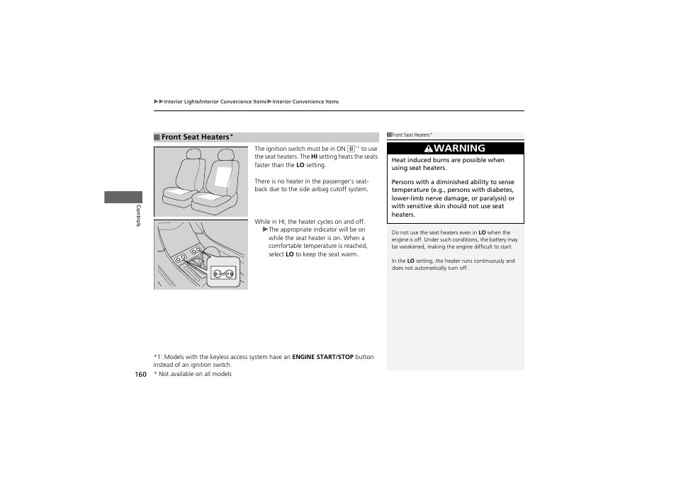 Warning | Acura 2012 ZDX User Manual | Page 162 / 370