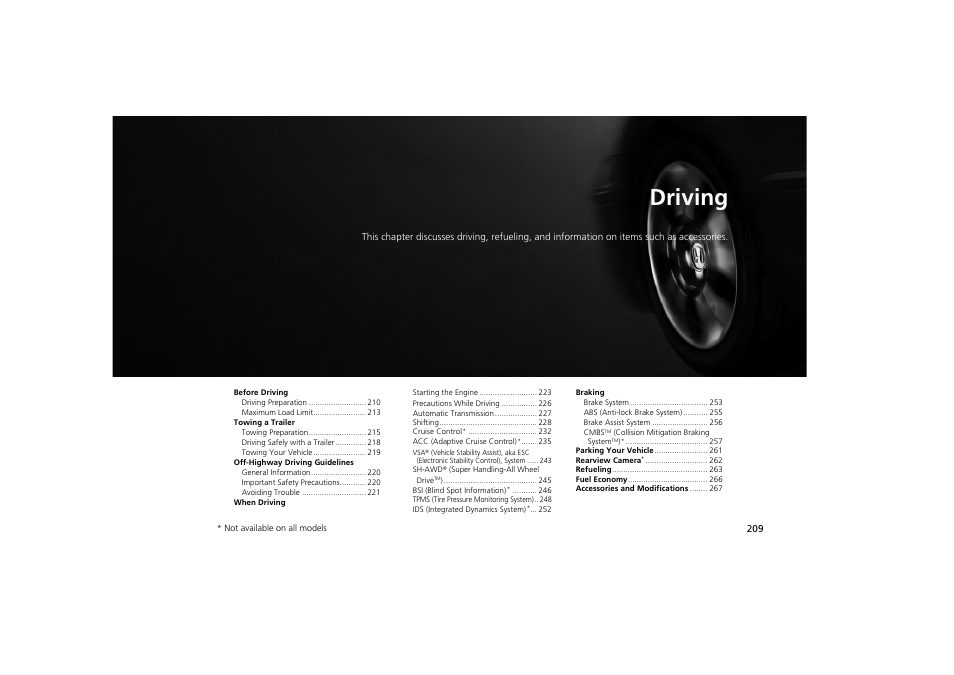 Driving | Acura 2012 ZDX User Manual | Page 211 / 370