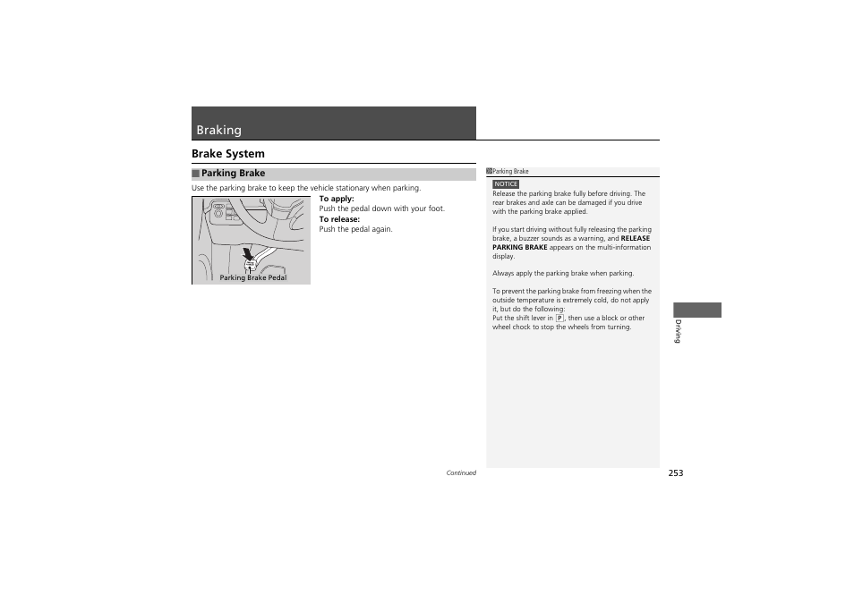 Braking, Brake system | Acura 2012 ZDX User Manual | Page 255 / 370