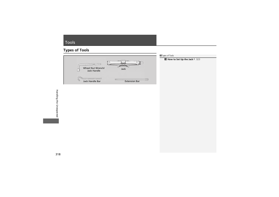 Tools, Types of tools | Acura 2012 ZDX User Manual | Page 320 / 370