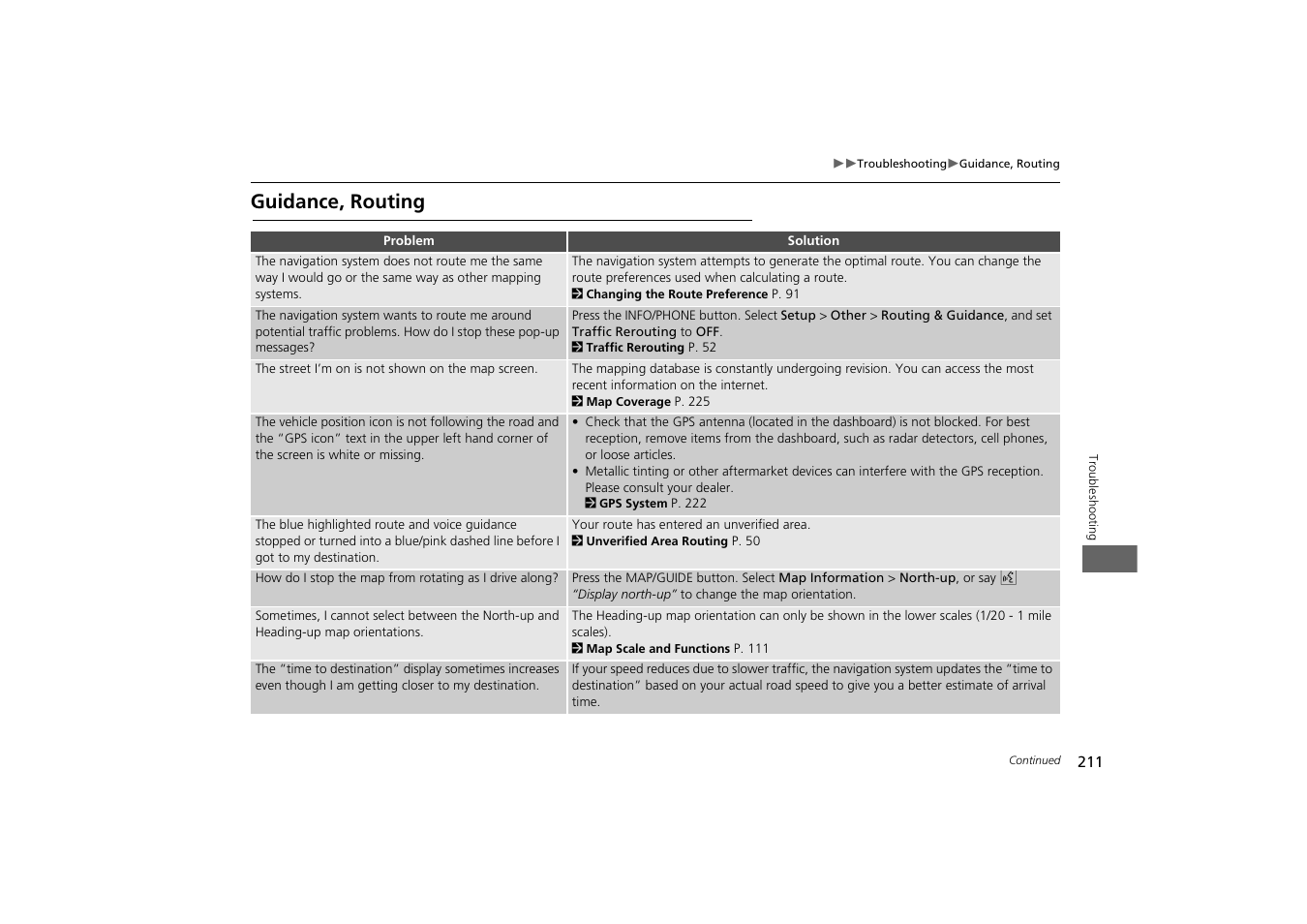 Guidance, routing | Acura 2013 ZDX Navigation User Manual | Page 213 / 251