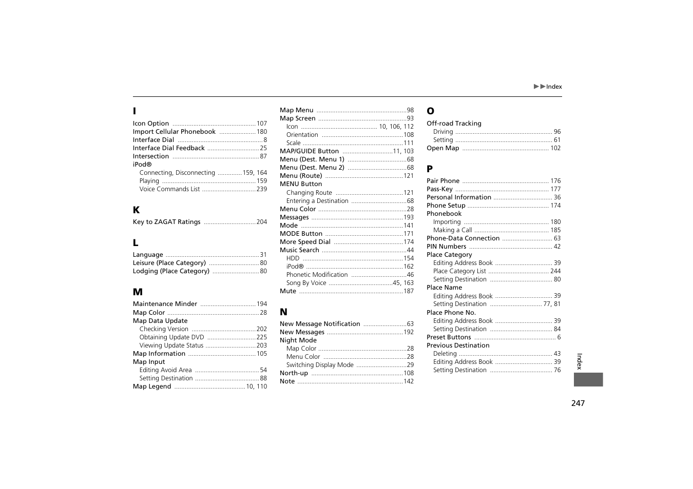 Acura 2013 ZDX Navigation User Manual | Page 249 / 251
