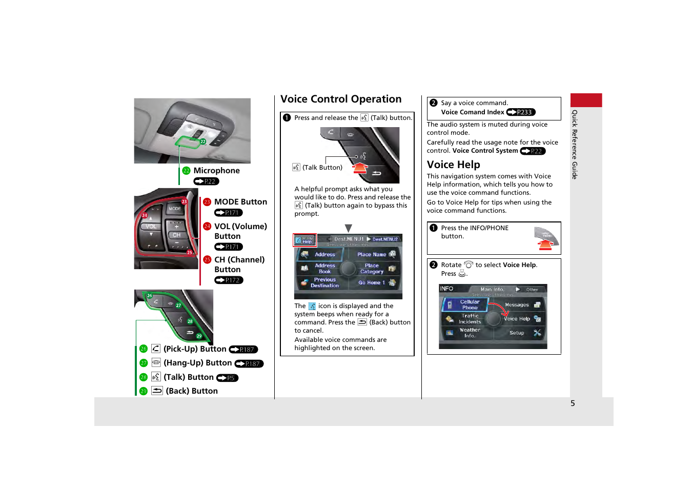 Voice control operation, Voice help | Acura 2013 ZDX Navigation User Manual | Page 7 / 251