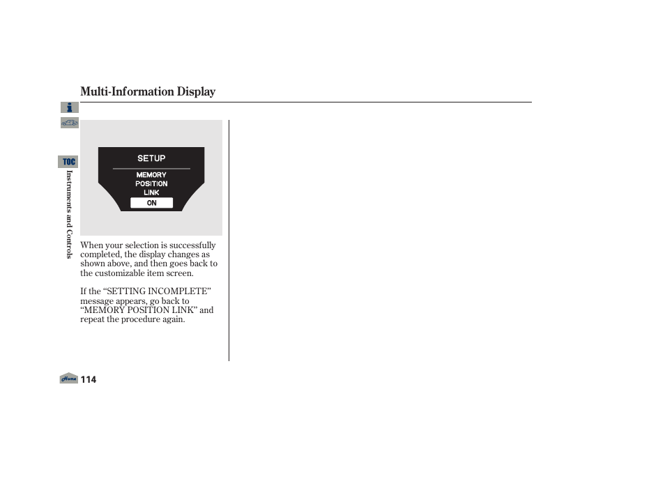 Multi-information display | Acura 2013 TL User Manual | Page 118 / 650