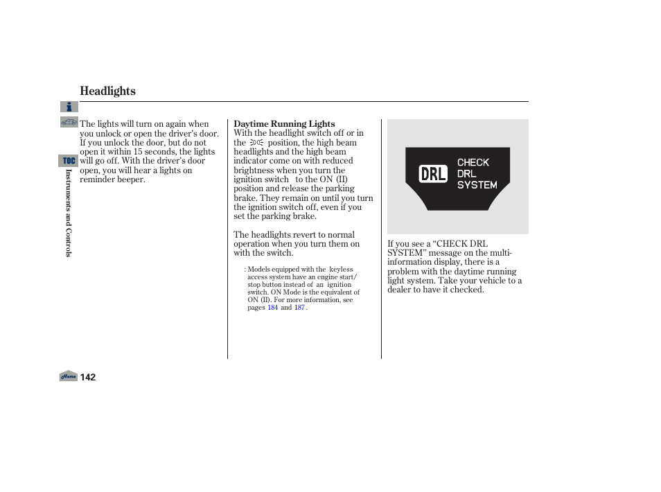 Headlights | Acura 2013 TL User Manual | Page 146 / 650
