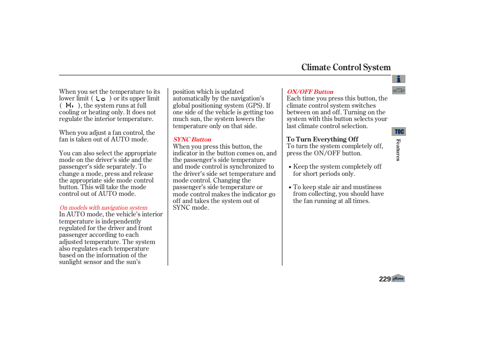 Climate control system | Acura 2013 TL User Manual | Page 233 / 650