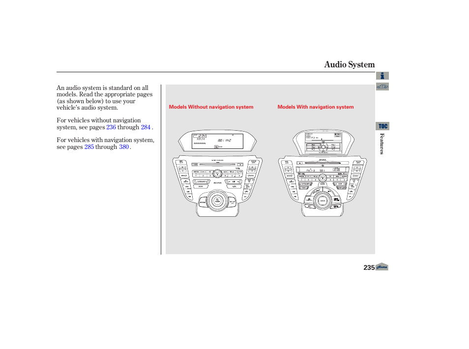 Audio system | Acura 2013 TL User Manual | Page 239 / 650