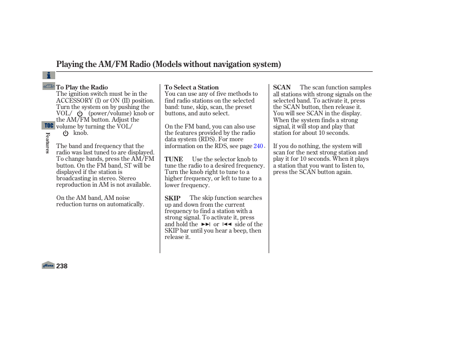 Acura 2013 TL User Manual | Page 242 / 650