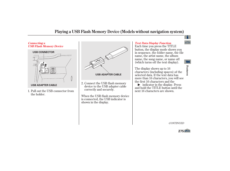 P.275 | Acura 2013 TL User Manual | Page 279 / 650