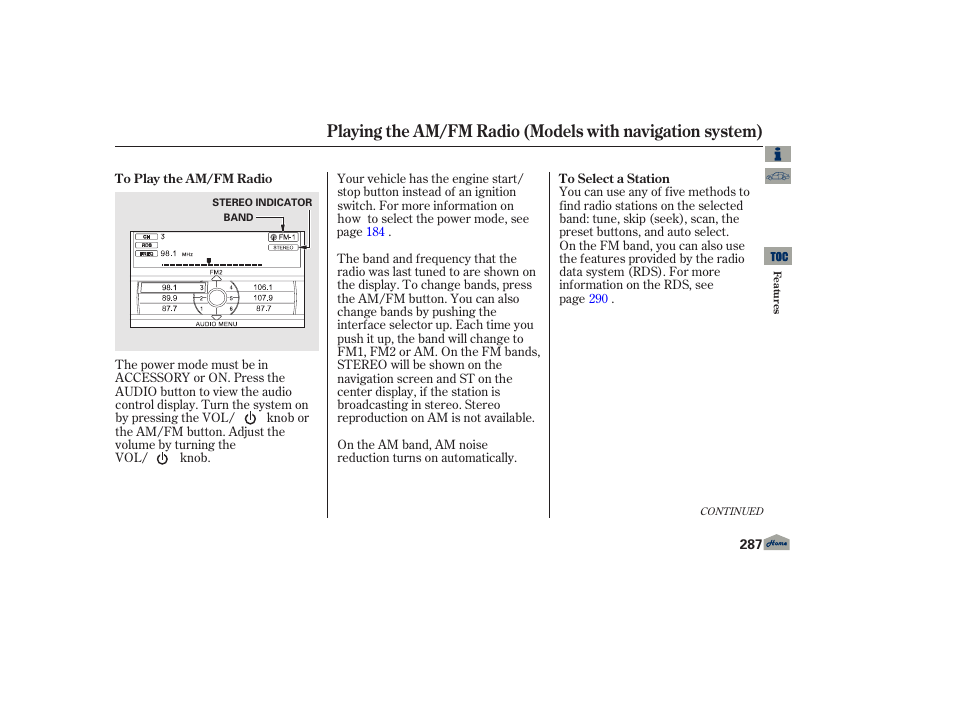 Acura 2013 TL User Manual | Page 291 / 650