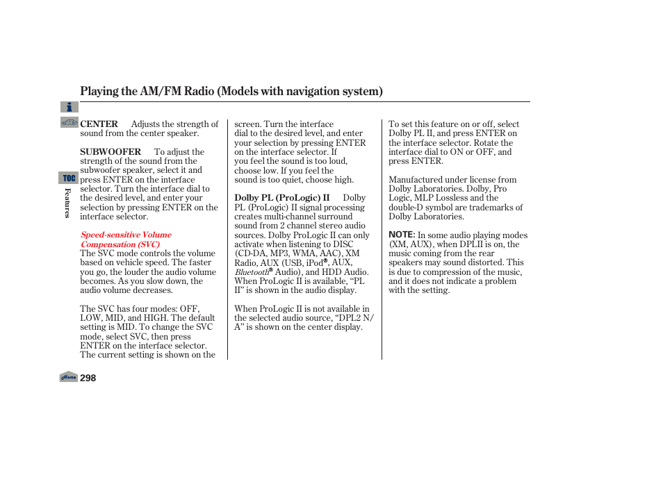 Acura 2013 TL User Manual | Page 302 / 650