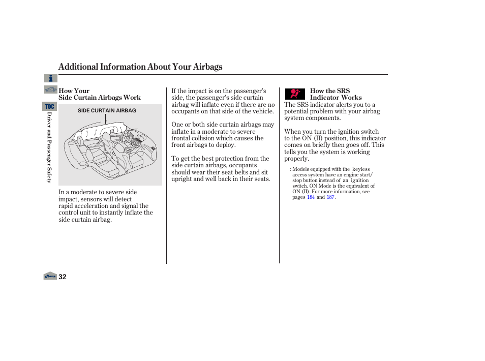 Additional information about your airbags | Acura 2013 TL User Manual | Page 36 / 650
