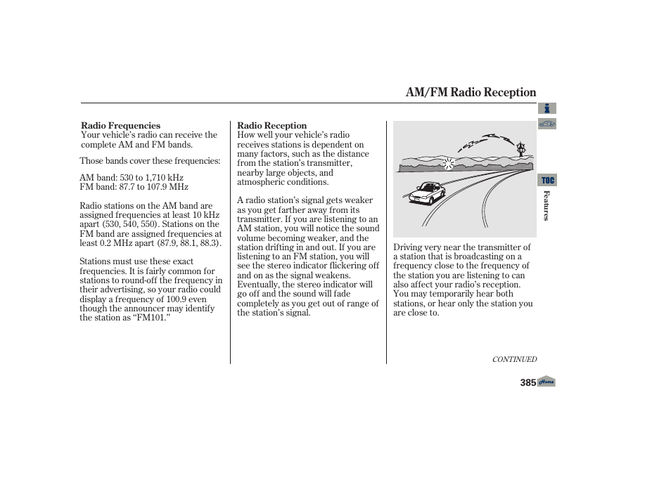 Am/fm radio reception | Acura 2013 TL User Manual | Page 389 / 650
