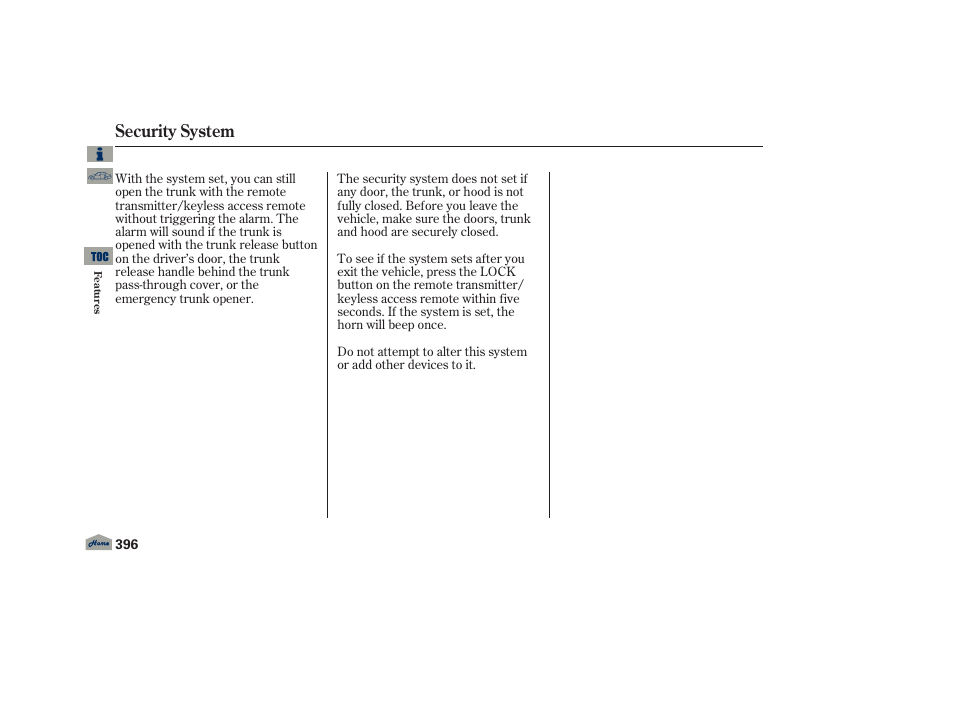 Security system | Acura 2013 TL User Manual | Page 400 / 650
